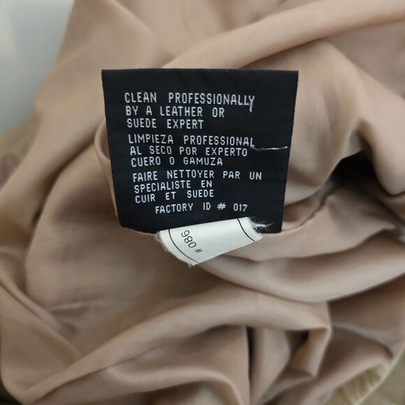 Colebrook & Co Leather Jacket Women Medium Button Up Tan Neutral Beige - Picture 8 of 12